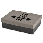 Exercise Quotes and Sayings Medium Gift Box w/ Engraved Leather Lid