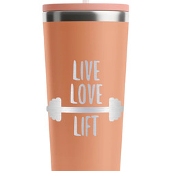 Exercise Quotes and Sayings RTIC Everyday Tumbler with Straw - 28oz - Peach - Single-Sided