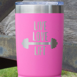 Exercise Quotes and Sayings 20 oz Stainless Steel Tumbler - Pink - Single Sided