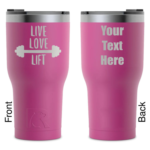 Custom Exercise Quotes and Sayings RTIC Tumbler - Magenta - Laser Engraved - Double-Sided