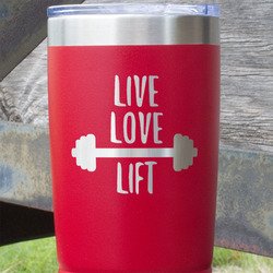 Exercise Quotes and Sayings 20 oz Stainless Steel Tumbler - Red - Single Sided