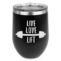 Exercise Quotes and Sayings Stemless Stainless Steel Wine Tumbler - Black - Single Sided