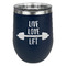 Exercise Quotes and Sayings Stainless Wine Tumblers - Navy - Double Sided - Front