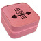 Exercise Quotes and Sayings Travel Jewelry Boxes - Leather - Pink - Angled View