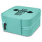 Exercise Quotes and Sayings Travel Jewelry Boxes - Leather - Teal - View from Rear