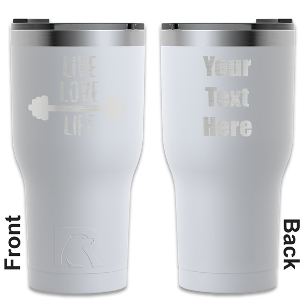 Custom Exercise Quotes and Sayings RTIC Tumbler - White - Engraved Front & Back (Personalized)