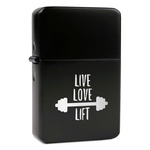 Exercise Quotes and Sayings Windproof Lighter - Black - Double Sided & Lid Engraved