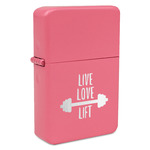 Exercise Quotes and Sayings Windproof Lighter - Pink - Single Sided & Lid Engraved