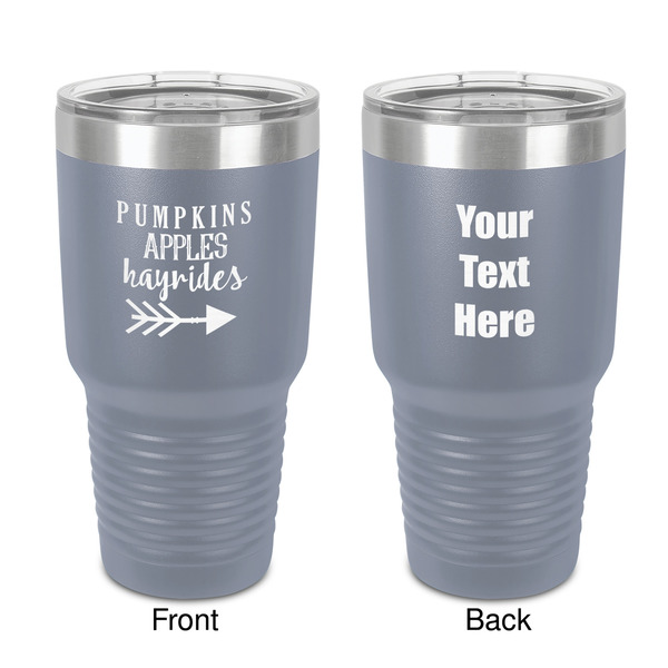 Custom Fall Quotes and Sayings 30 oz Stainless Steel Tumbler - Grey - Double-Sided