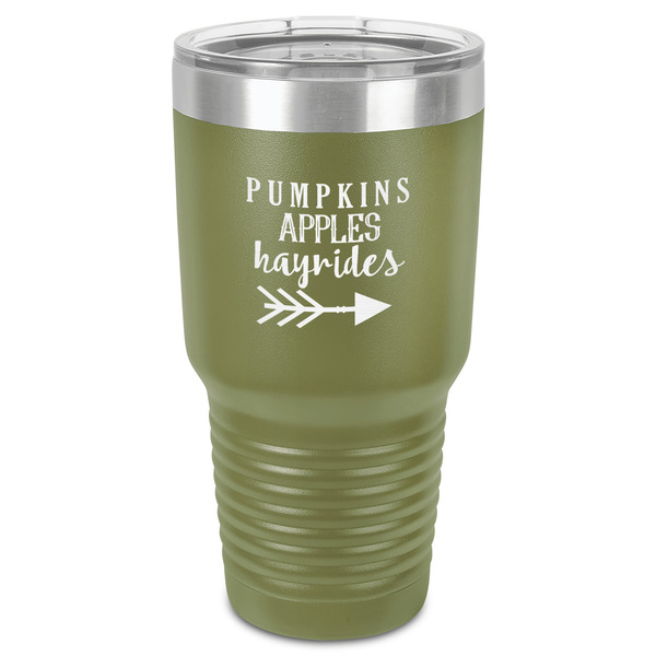 Custom Fall Quotes and Sayings 30 oz Stainless Steel Tumbler - Olive - Single-Sided