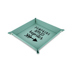 Fall Quotes and Sayings Faux Leather Dice Tray - 6" x 6" - Teal