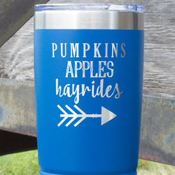 Fall Quotes and Sayings 20 oz Stainless Steel Tumbler - Royal Blue - Single Sided