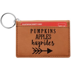 Fall Quotes and Sayings Leatherette Keychain ID Holder - Double Sided (Personalized)