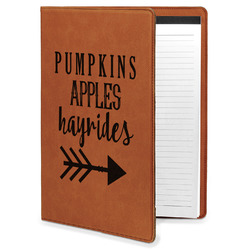 Fall Quotes and Sayings Leatherette Portfolio with Notepad - Large - Double Sided