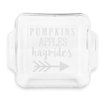 Fall Quotes and Sayings Glass Cake Dish with Truefit Lid - 8in x 8in