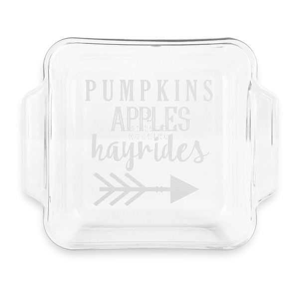 Custom Fall Quotes and Sayings Glass Cake Dish with Truefit Lid - 8in x 8in