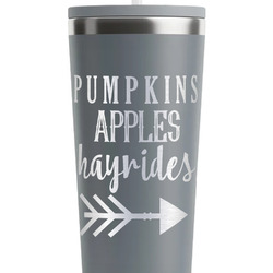 Fall Quotes and Sayings RTIC Everyday Tumbler with Straw - 28oz - Grey - Double-Sided