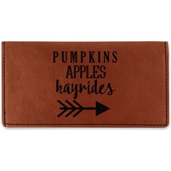 Fall Quotes and Sayings Leatherette Checkbook Holder - Double Sided (Personalized)