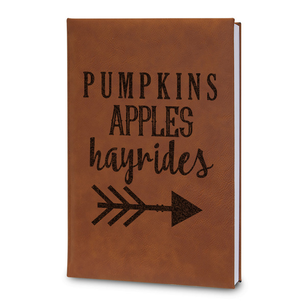 Custom Fall Quotes and Sayings Leatherette Journal - Large - Double Sided