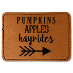 Fall Quotes and Sayings Faux Leather Iron On Patch - Rectangle