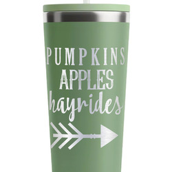 Fall Quotes and Sayings RTIC Everyday Tumbler with Straw - 28oz - Light Green - Double-Sided