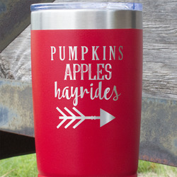 Fall Quotes and Sayings 20 oz Stainless Steel Tumbler - Red - Single Sided