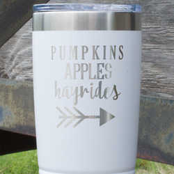 Fall Quotes and Sayings 20 oz Stainless Steel Tumbler - White - Single Sided