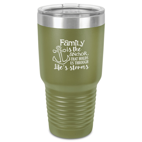 Custom Family Quotes and Sayings 30 oz Stainless Steel Tumbler - Olive - Single-Sided