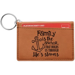 Family Quotes and Sayings Leatherette Keychain ID Holder - Double Sided (Personalized)