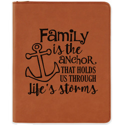 Family Quotes and Sayings Leatherette Zipper Portfolio with Notepad - Single Sided