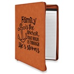 Family Quotes and Sayings Leatherette Zipper Portfolio with Notepad - Double Sided (Personalized)