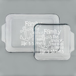 Family Quotes and Sayings Set of Glass Baking & Cake Dish - 13in x 9in & 8in x 8in