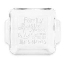 Family Quotes and Sayings Glass Cake Dish with Truefit Lid - 8in x 8in