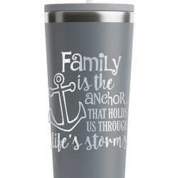 Family Quotes and Sayings RTIC Everyday Tumbler with Straw - 28oz - Grey - Double-Sided