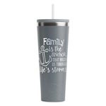 Family Quotes and Sayings RTIC Everyday Tumbler with Straw - 28oz - Grey - Single-Sided