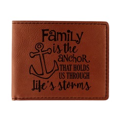 Family Quotes and Sayings Leatherette Bifold Wallet - Double Sided (Personalized)