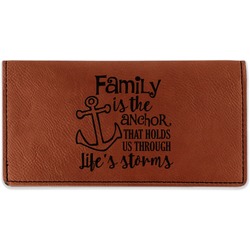 Family Quotes and Sayings Leatherette Checkbook Holder - Single Sided
