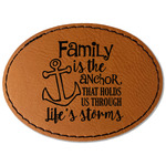 Family Quotes and Sayings Faux Leather Iron On Patch - Oval