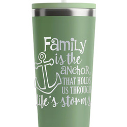 Family Quotes and Sayings RTIC Everyday Tumbler with Straw - 28oz - Light Green - Double-Sided