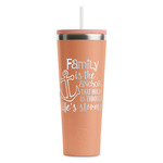 Family Quotes and Sayings RTIC Everyday Tumbler with Straw - 28oz - Peach - Double-Sided