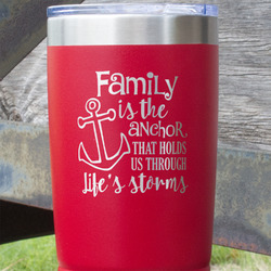 Family Quotes and Sayings 20 oz Stainless Steel Tumbler - Red - Single Sided