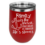 Family Quotes and Sayings Stemless Stainless Steel Wine Tumbler - Red - Double Sided