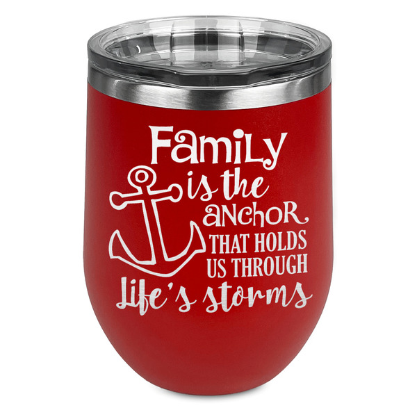 Custom Family Quotes and Sayings Stemless Stainless Steel Wine Tumbler - Red - Double Sided