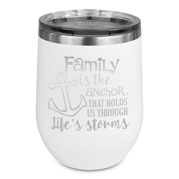 Custom Family Quotes and Sayings Stemless Stainless Steel Wine Tumbler - White - Double Sided