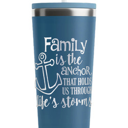 Family Quotes and Sayings RTIC Everyday Tumbler with Straw - 28oz - Steel Blue - Double-Sided