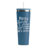 Family Quotes and Sayings RTIC Everyday Tumbler with Straw - 28oz - Steel Blue - Double-Sided