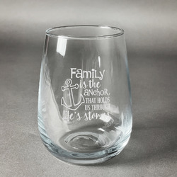 Family Quotes and Sayings Stemless Wine Glass - Engraved