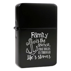 Family Quotes and Sayings Windproof Lighter - Black - Single Sided