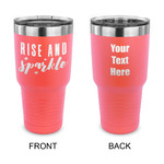 Glitter / Sparkle Quotes and Sayings 30 oz Stainless Steel Tumbler - Coral - Double Sided