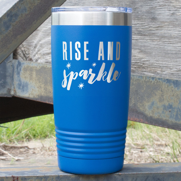 Custom Glitter / Sparkle Quotes and Sayings 20 oz Stainless Steel Tumbler - Royal Blue - Single Sided